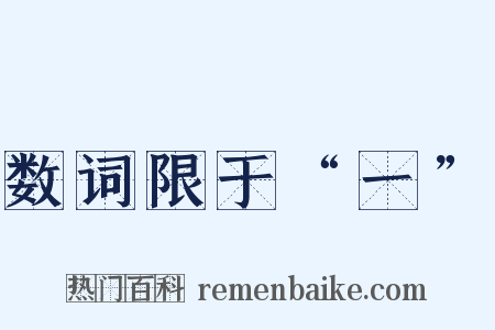 数词限于“一”是什么意思的图片